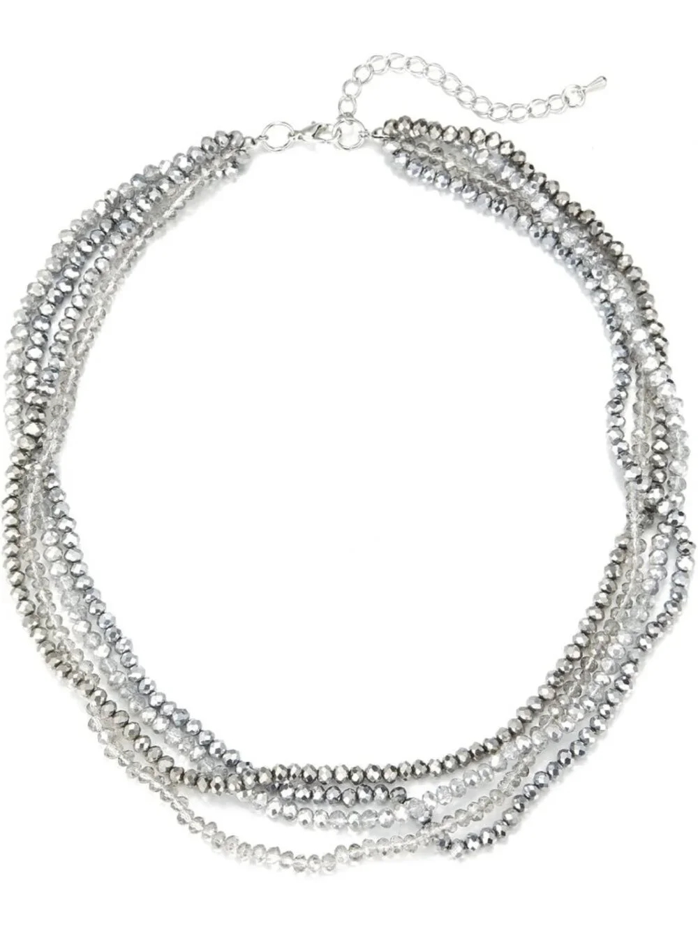 Layered Chunky Beaded Statement Necklace for Women - Fashion Costume Jewelry